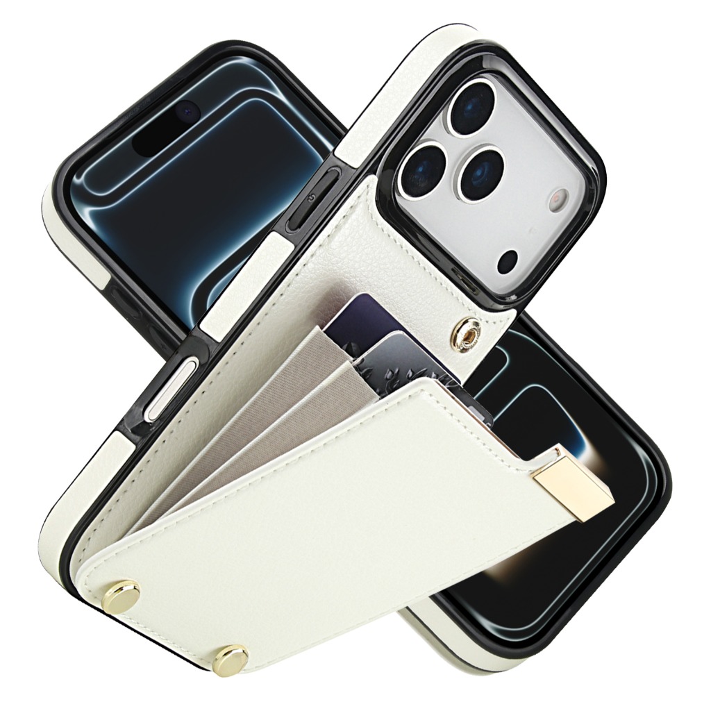 Leather Wallet Card Holder Phone Cover - เคสโทรศัพท์แบบกระเป๋าใส่บัตร สำหรับ iPhone 17 Pro Max