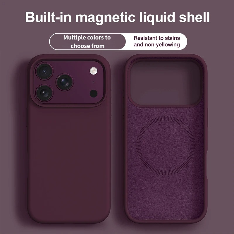 Liquid Silicone Magnetic Phone Case - ซิลิโคนเหลวแบบเดิมเคสโทรศัพท์แม่เหล็กสำหรับไอโฟน 18 โปร 17 โปร 18