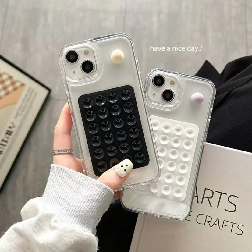 Phone Cases - แผ่นรองขาตั้งโทรศัพท์ซิลิโคนสี่เหลี่ยมแบบดูดติดผนัง อเนกประสงค์ กันลื่น พร้อมสติกเกอร์ด้านเดียวสำหรับติดด้านหลังเคสโทรศัพท์